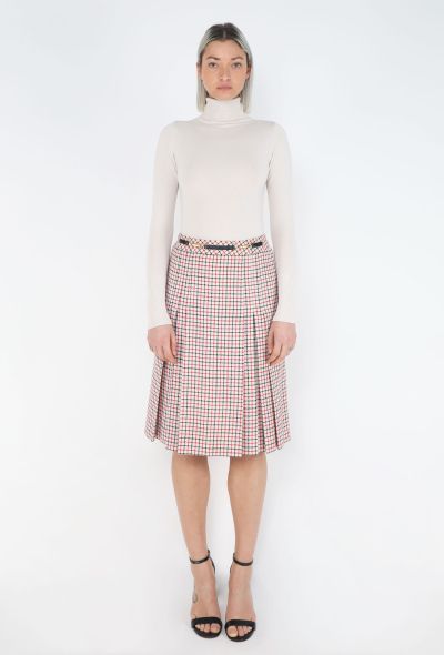 Céline '70s Pleated Checkered Skirt - 1