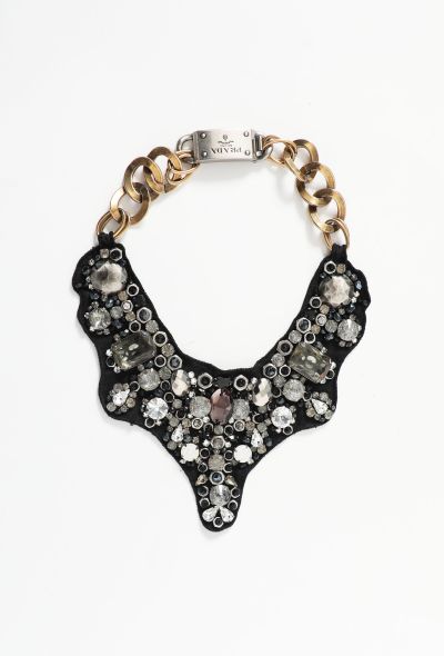                                         Early 2000s Embellished Bib Necklace-1