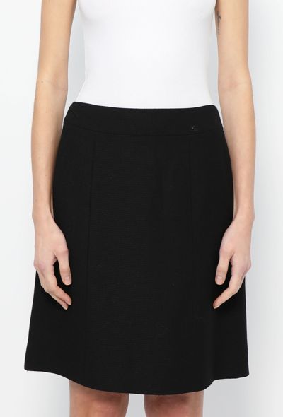 Chanel A-Line Silk Piqué Skirt - 2