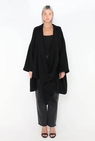 Comme des Garçons '90s Notched Draped Coat - 1