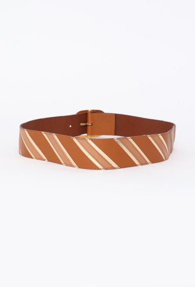 Saint Laurent Vintage Iridescent Striped Belt - 2 Saint Laurent Vintage Iridescent Striped Belt - 2