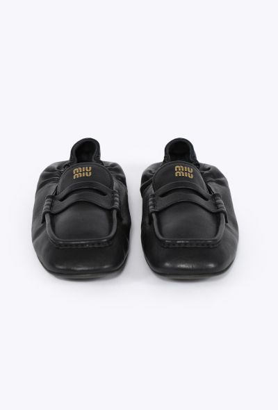 Miu Miu 2025 Ruched Leather Mocassins - 2