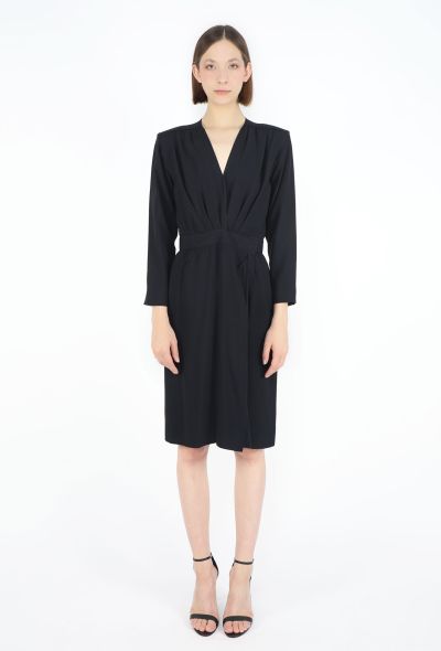 Saint Laurent F/W 1983 Plunging Wrap Dress - 1