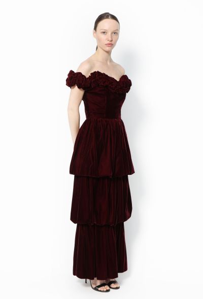 Exquisite Vintage Georges Rech '80s Ruched Velvet Gown - 2