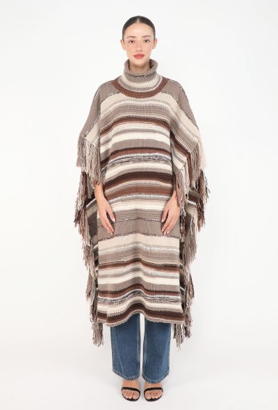 Chloé Fall 2021 Striped Cashmere Poncho - 1