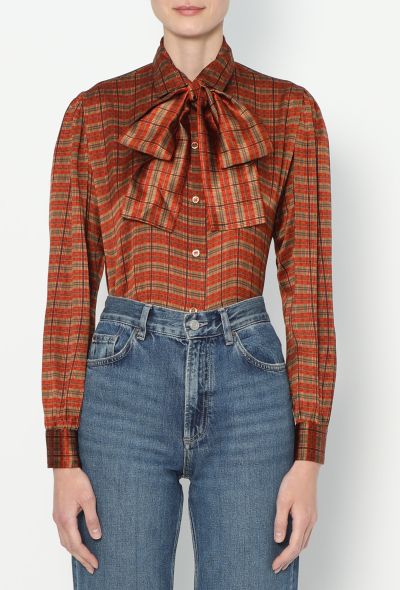 Saint Laurent Vintage Silk Lavallière Blouse - 1