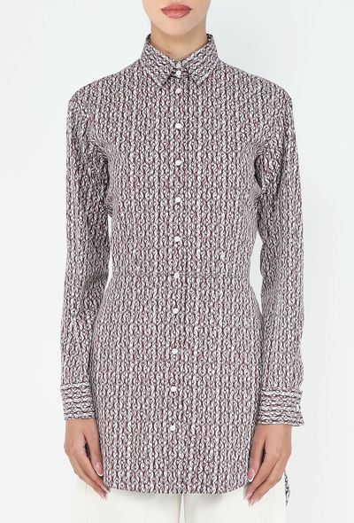 Alaïa Printed Peplum Cotton Shirt - 2