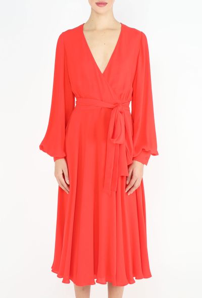 Valentino Classic Belted Silk A-Line Dress - 2