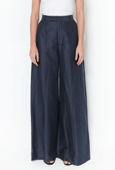                             High-Waisted Linen Trousers - 2