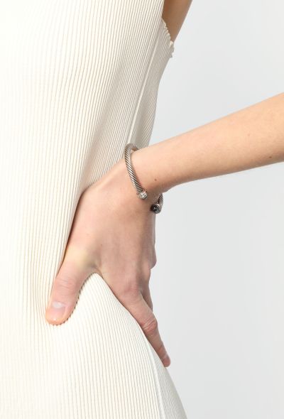 Vintage Fine Jewelry David Yurman Silver, Diamond & Onyx Bangle - 2 Vintage Fine Jewelry David Yurman Silver, Diamond & Onyx Bangle - 2