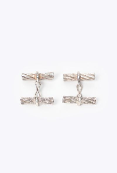 Hermès Vintage Silver Rope Cufflinks - 1