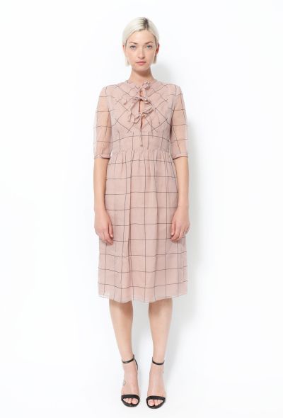                                         Checkered Silk Organza Dress-1