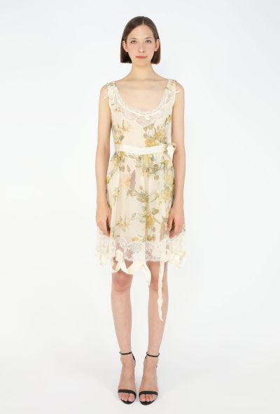 Dior S/S 2005 Lotus Lace Trim Silk Dress - 1