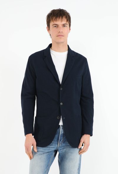Loro Piana Navy Grain de Poudre Blazer - 2