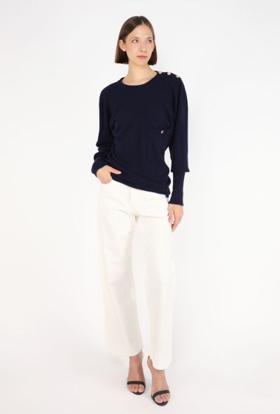Chanel Scottish Cashmere Knit Sweater, 1980s - 1