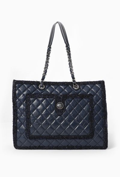 Chanel Tweed Trim Shopping Tote Bag - 1 Chanel Tweed Trim Shopping Tote Bag - 1
