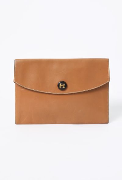 Hermès Vintage Gold Box Rio Clutch - 1