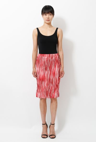                             2009 Drawstring Striped Pencil Skirt - 1