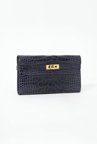 Hermès Bleu Encre Alligator Kelly Classique Wallet - 2