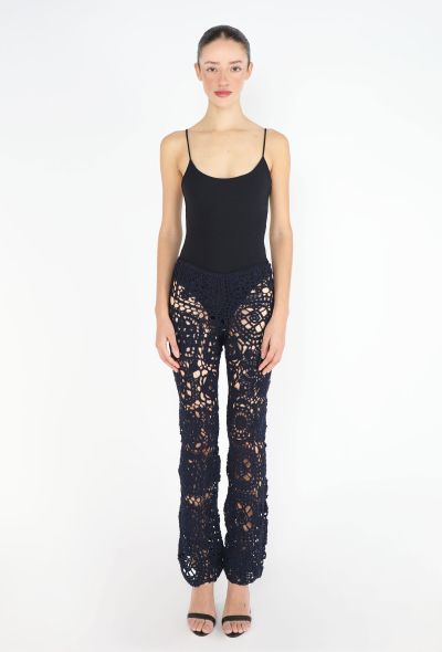 Prada Navy Crochet Flared Pants - 1