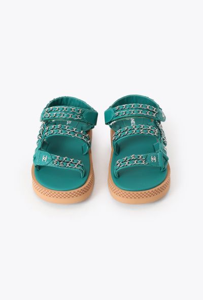 Chanel 2019 Chainlink Lambskin Dad Sandals - 2 Chanel 2019 Chainlink Lambskin Dad Sandals - 2