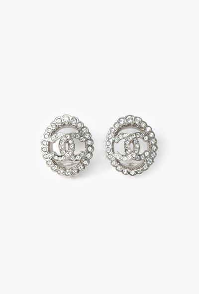 Chanel 2022 Oval Strass 'CC' Earrings - 1