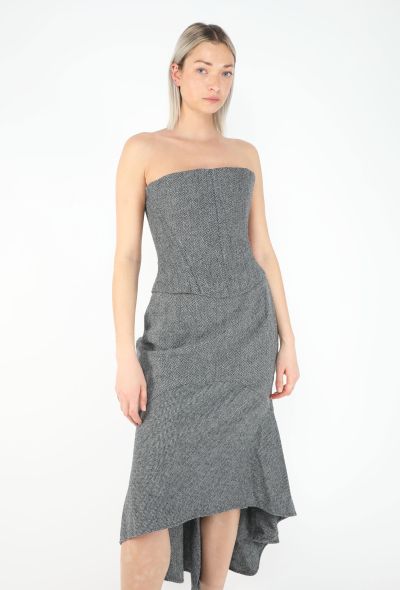 Chloé F/W 1999 Herringbone Corset Ensemble - 1