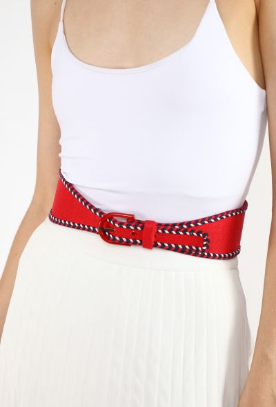 Saint Laurent Braided Trim  Canvas Belt, 1977 - 2