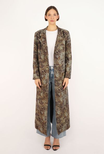 Chloé Tiger Printed Gabardine Trench, 1980s - 1