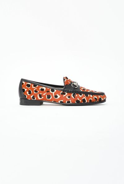 Gucci Leopard Print Pony Hair Loafers - 1