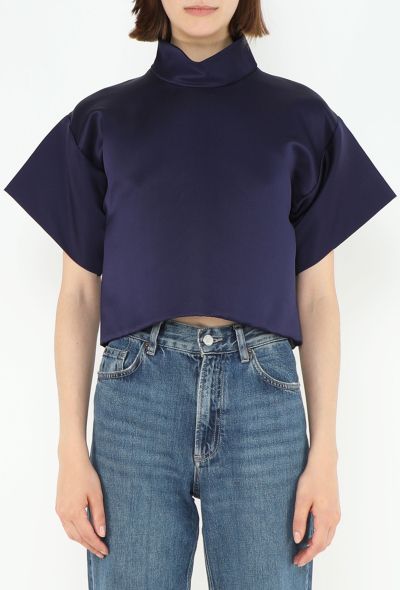 Céline F/W 2013 Cropped Silk Top - 1 Céline F/W 2013 Cropped Silk Top - 1