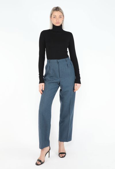 Saint Laurent '80s Herringbone Pleated Trousers - 2