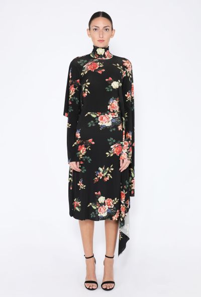 Vetements Asymmetrical Floral Open-Back Dress - 2
