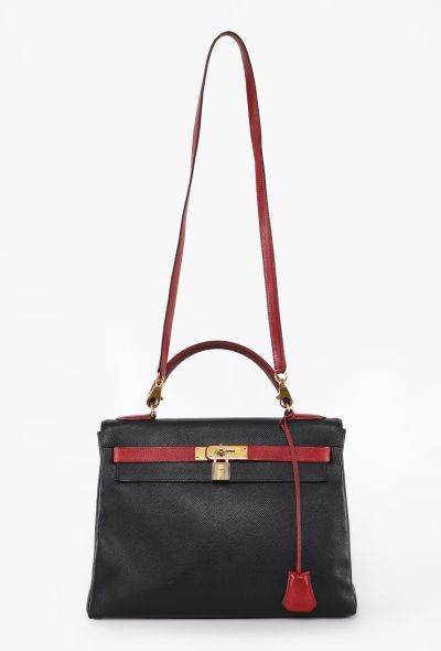 Hermès Rouge H & Navy Courchevel Kelly Retourné 32 - 2