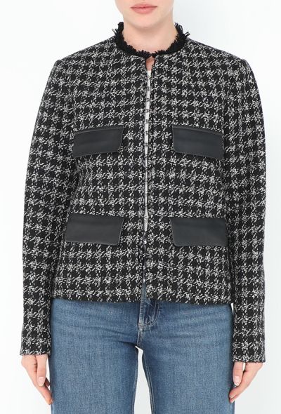 Louis Vuitton F/W 2017 Leather Pocket Tweed Jacket - 1 Louis Vuitton F/W 2017 Leather Pocket Tweed Jacket - 1