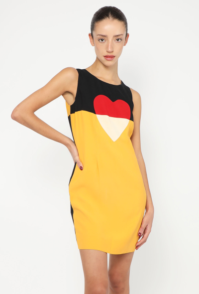 Moschino 1992 Colorblock Heart Dress - 1 Moschino 1992 Colorblock Heart Dress - 1