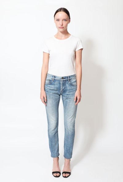                             Tapered Stone-Washed Jeans - 1