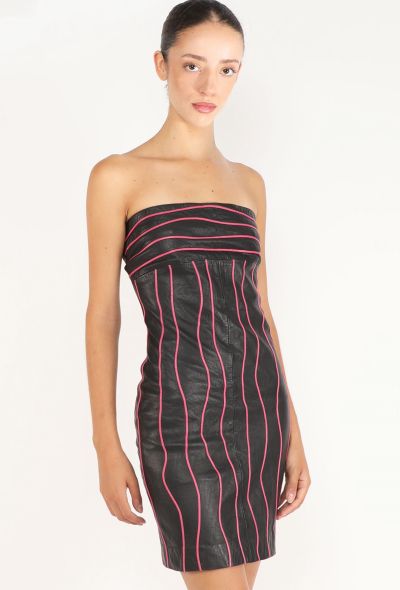 Mario Valentino Leather Strapless Dress, 1990s - 1