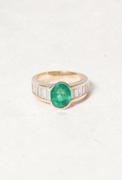                                         18k Gold, Emerald & Diamond Ring-1