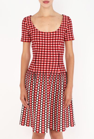 Prada Checkered Bodycon Skater Dress - 2