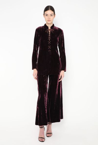 Saint Laurent RARE 1969 Crushed Velvet Safari Ensemble - 1 Saint Laurent RARE 1969 Crushed Velvet Safari Ensemble - 1