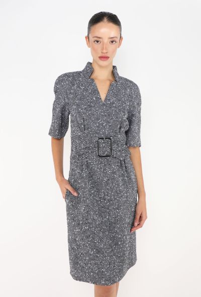 Chanel Tonal Belted 'CC' Bouclé Dress - 1 Chanel Tonal Belted 'CC' Bouclé Dress - 1