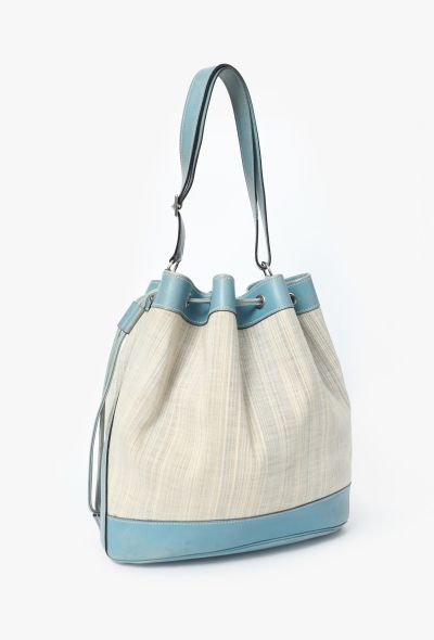 Hermès '90s Toile Rayée & Bleu Jean Box Market Bag GM - 2