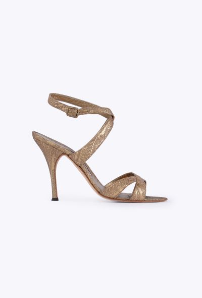 Manolo Blahnik Paisley Brocade Wrap Sandals - 1