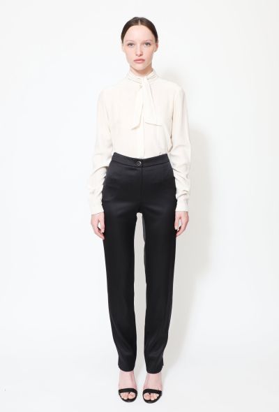 Chanel Satin Tapered Evening Trousers - 1