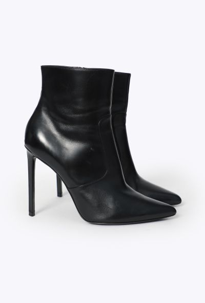 Céline Stiletto Leather Ankle Boots - 2