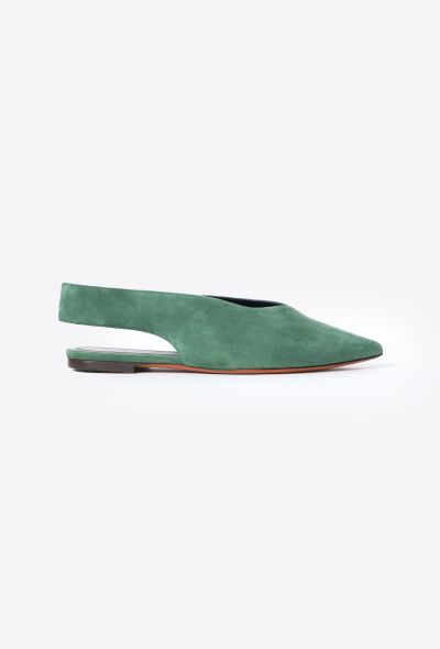 Céline Pointed Suede Slingback Flats - 1 Céline Pointed Suede Slingback Flats - 1