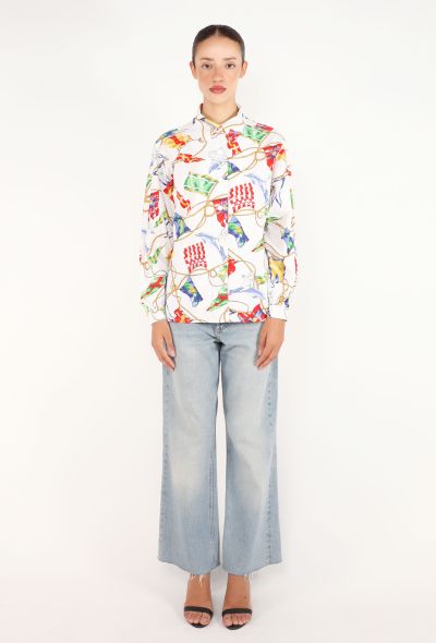 Hermès Maritime Printed Cotton Shirt, 1970s - 2