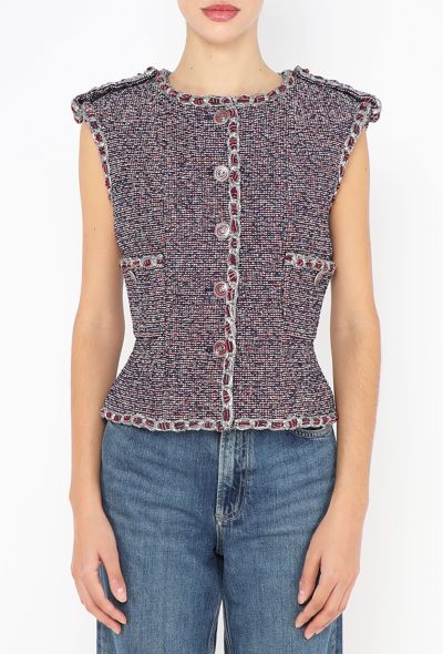 Chanel 2016 Tweed 'CC' Épaulette Vest - 2 Chanel 2016 Tweed 'CC' Épaulette Vest - 2