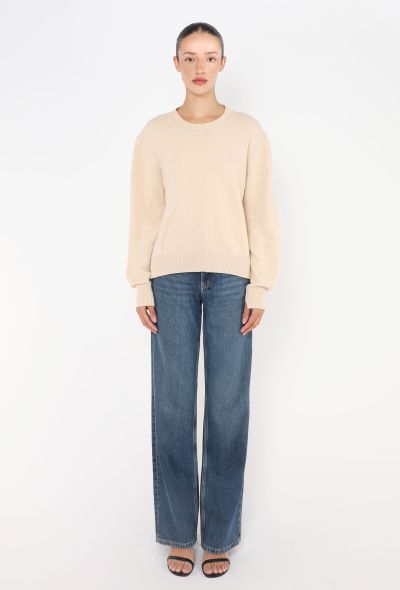 Céline Beige Cashmere Knit Triomphe Sweater - 2 Céline Beige Cashmere Knit Triomphe Sweater - 2